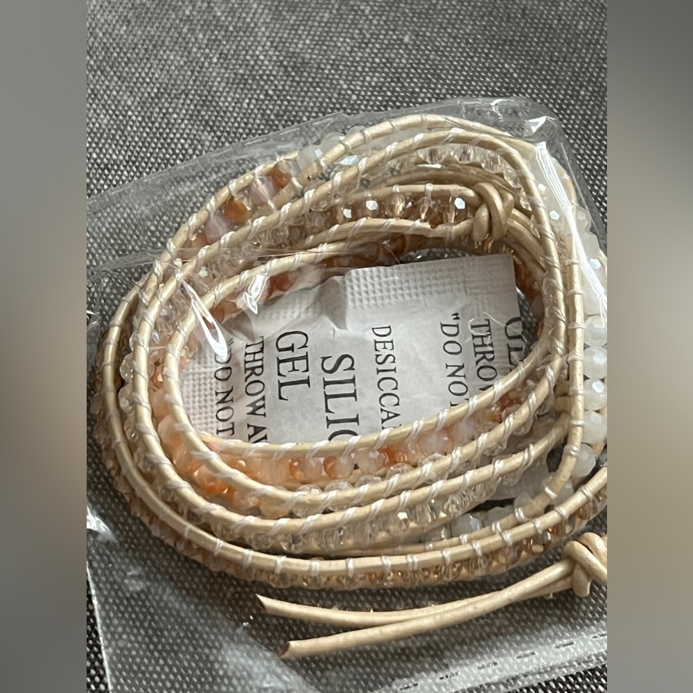 Victoria Emerson Wrap Bracelet Neutral Sparkle NEW